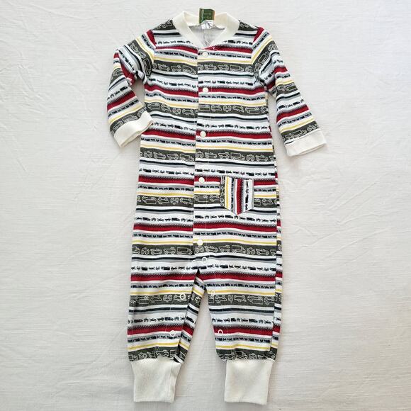 Vintage Trucks Striped Bodysuit 9-12 months - Picture 2 of 6